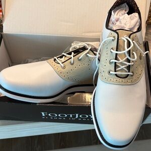 Ladies golf shoes FootJoy Classic White and Tan Oxfords size 11